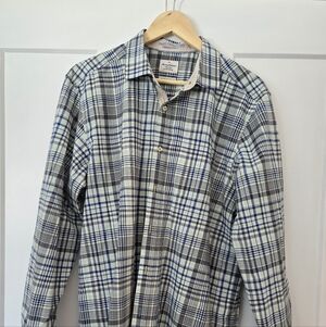 Tommy Bahama Blue and Gray Plaid Casual Button Down Shirt